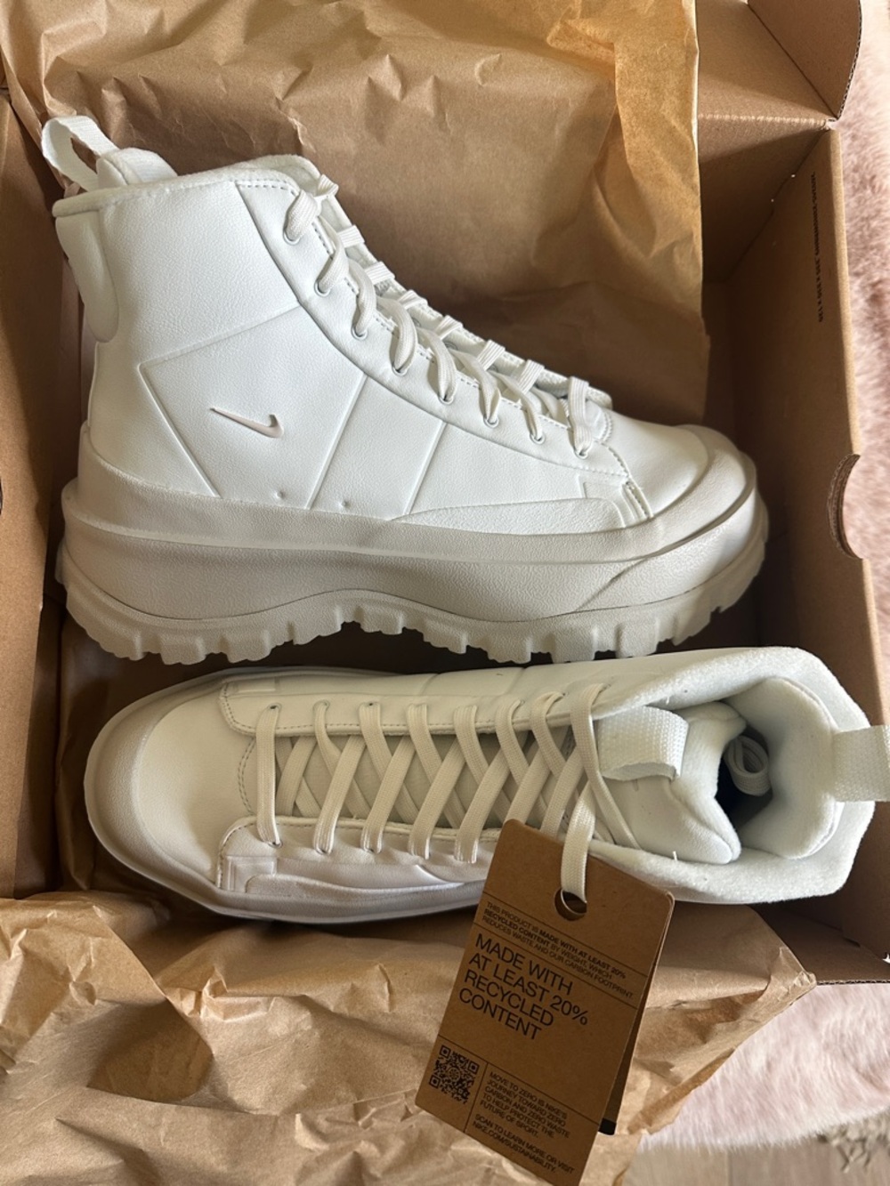Nike All-White Platform High-Top Sneakers